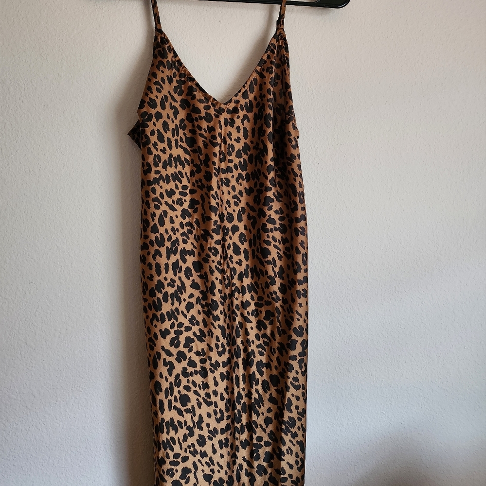 Leopard slip dress